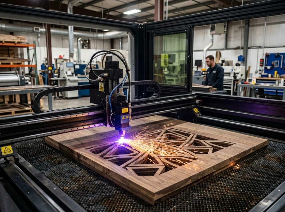 Máy cắt laser tại xưởng