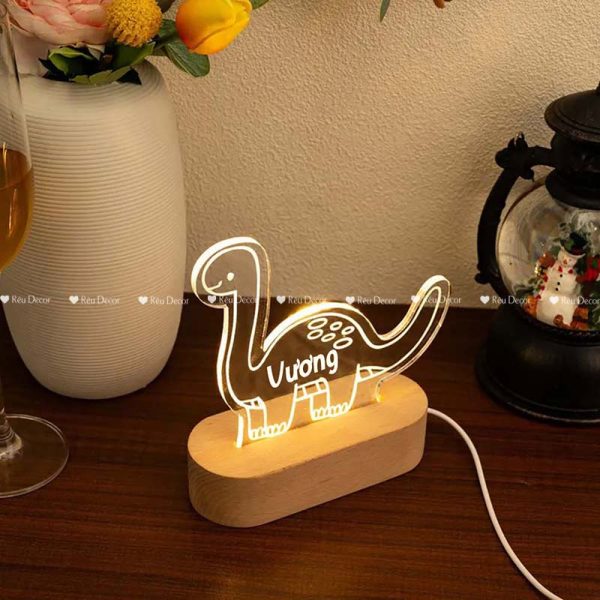 Đèn ngủ Khủng Long khắc tên, đèn Decor in UV sắc nét, quà sinh nhật, quà lưu niệm ý nghĩa - Hình ảnh 7