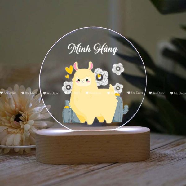 Đèn ngủ Lạc đà dễ thương, Decor in UV sắc nét, quà sinh nhật, quà lưu niệm ý nghĩa - Hình ảnh 2
