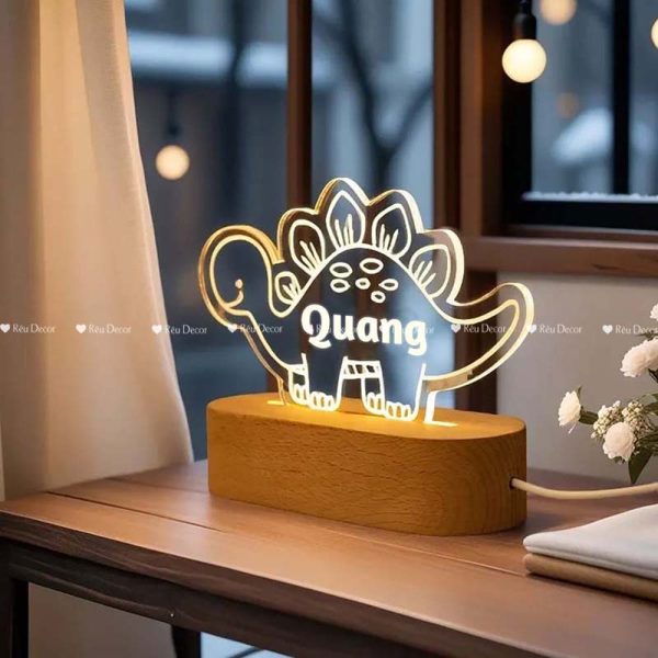 Đèn ngủ Khủng Long khắc tên, đèn Decor in UV sắc nét, quà sinh nhật, quà lưu niệm ý nghĩa - Hình ảnh 3