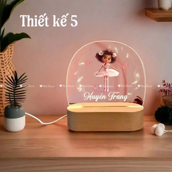 Đèn ngủ Bé múa bale khắc tên, Decor in UV sắc nét, quà sinh nhật, quà lưu niệm ý nghĩa - Hình ảnh 6
