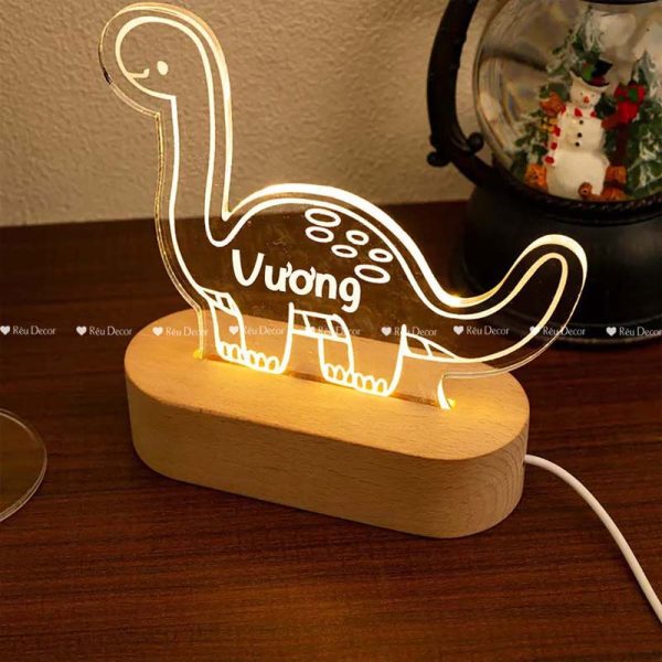 Đèn ngủ Khủng Long khắc tên, đèn Decor in UV sắc nét, quà sinh nhật, quà lưu niệm ý nghĩa - Hình ảnh 4