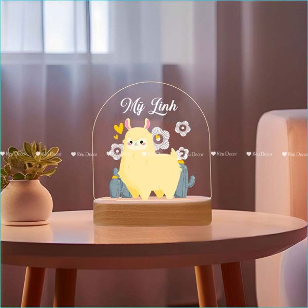 Đèn ngủ Lạc đà dễ thương, Decor in UV sắc nét, quà sinh nhật, quà lưu niệm ý nghĩa - Hình ảnh 5
