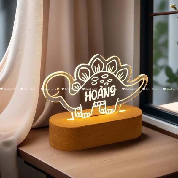 Đèn ngủ Khủng Long khắc tên, đèn Decor in UV sắc nét, quà sinh nhật, quà lưu niệm ý nghĩa - Hình ảnh 5