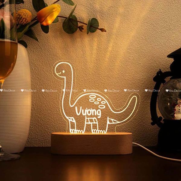 Đèn ngủ Khủng Long khắc tên, đèn Decor in UV sắc nét, quà sinh nhật, quà lưu niệm ý nghĩa - Hình ảnh 6