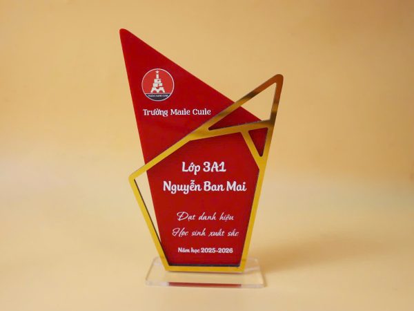 Cúp tốt nghiệp mica kèm đế, huy chương in UV theo yêu cầu ý nghĩa cho học sinh - Hình ảnh 4