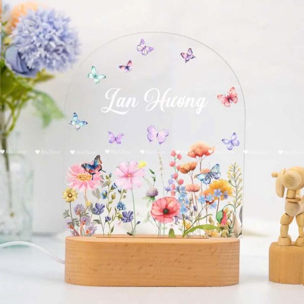 Đèn ngủ Hoa cỏ mùa Xuân, Decor in UV sắc nét, quà sinh nhật, quà lưu niệm ý nghĩa - Hình ảnh 4