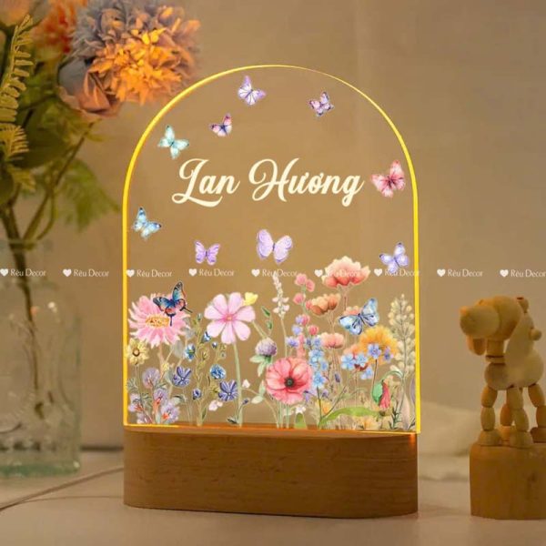 Đèn ngủ Hoa cỏ mùa Xuân, Decor in UV sắc nét, quà sinh nhật, quà lưu niệm ý nghĩa - Hình ảnh 2