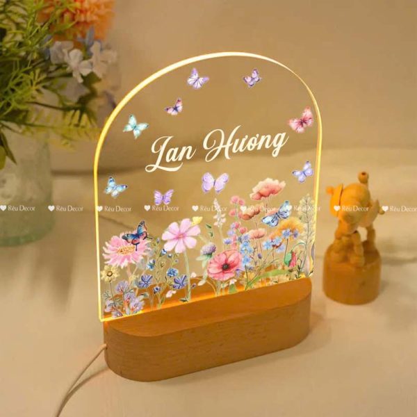 Đèn ngủ Hoa cỏ mùa Xuân, Decor in UV sắc nét, quà sinh nhật, quà lưu niệm ý nghĩa - Hình ảnh 3