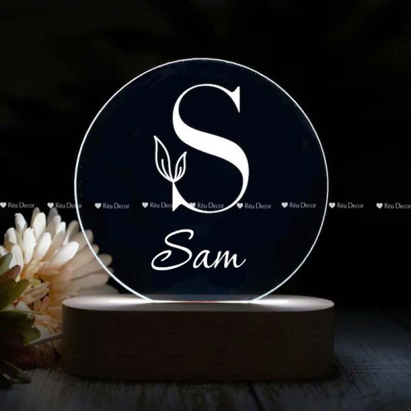 Đèn ngủ khắc Tên chữ cái đầu, Decor in UV sắc nét, quà sinh nhật, quà lưu niệm ý nghĩa - Hình ảnh 4