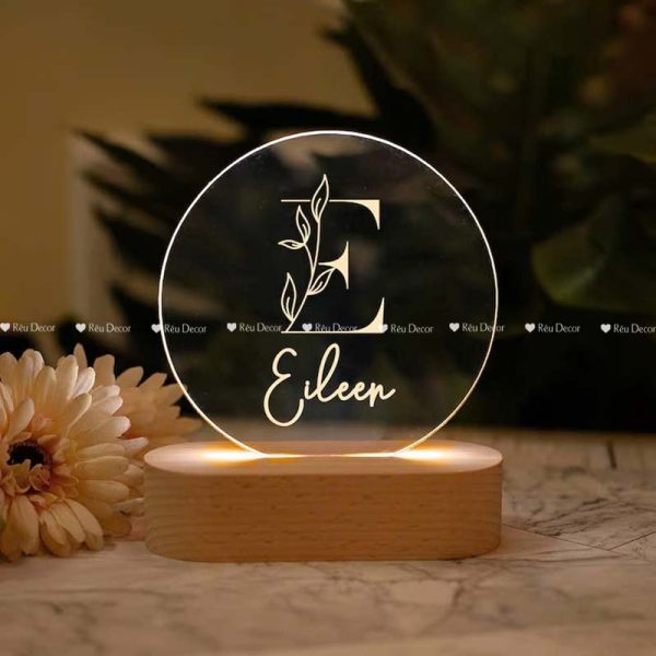 Đèn ngủ khắc Tên chữ cái đầu, Decor in UV sắc nét, quà sinh nhật, quà lưu niệm ý nghĩa - Hình ảnh 6