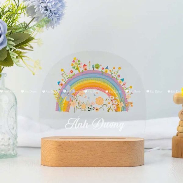 Đèn ngủ Cầu Vồng in tên, Decor in UV sắc nét, quà sinh nhật, quà lưu niệm ý nghĩa - Hình ảnh 3