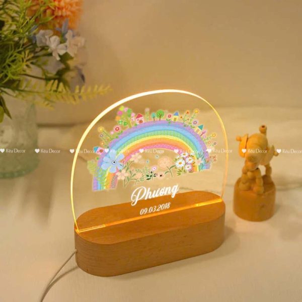 Đèn ngủ Cầu Vồng in tên, Decor in UV sắc nét, quà sinh nhật, quà lưu niệm ý nghĩa - Hình ảnh 5