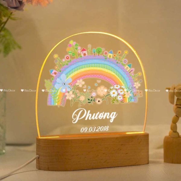 Đèn ngủ Cầu Vồng in tên, Decor in UV sắc nét, quà sinh nhật, quà lưu niệm ý nghĩa - Hình ảnh 6