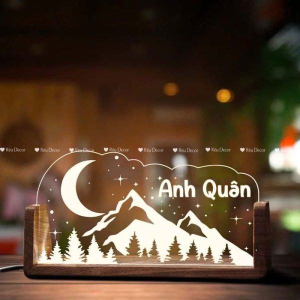 Đèn ngủ Vũ trụ khung chân chữ U, Decor in UV sắc nét, quà sinh nhật, quà lưu niệm ý nghĩa - Hình ảnh 2