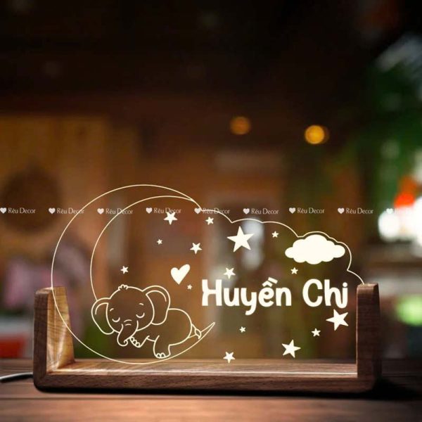 Đèn ngủ Vũ trụ khung chân chữ U, Decor in UV sắc nét, quà sinh nhật, quà lưu niệm ý nghĩa - Hình ảnh 3