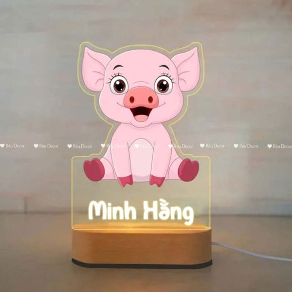 Đèn ngủ Con vật cho bé, Decor in UV sắc nét, quà sinh nhật, quà lưu niệm ý nghĩa - Hình ảnh 3
