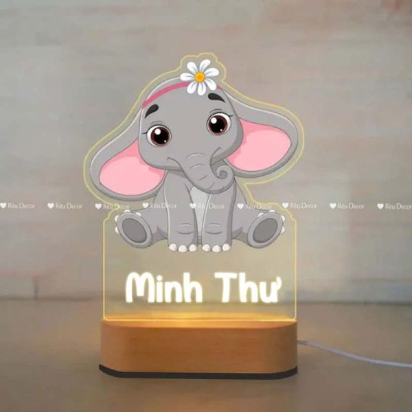 Đèn ngủ Con vật cho bé, Decor in UV sắc nét, quà sinh nhật, quà lưu niệm ý nghĩa - Hình ảnh 4