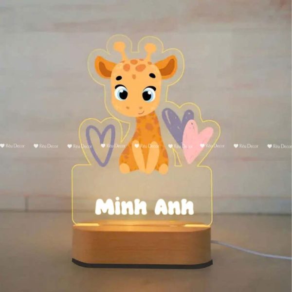 Đèn ngủ Con vật cho bé, Decor in UV sắc nét, quà sinh nhật, quà lưu niệm ý nghĩa - Hình ảnh 8
