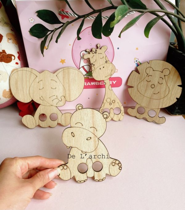 Bộ kể chuyển gỗ hình thú, giúp bé thỏa sức tô màu sáng tạo, làm đồ trang trí dễ thương - Hình ảnh 2