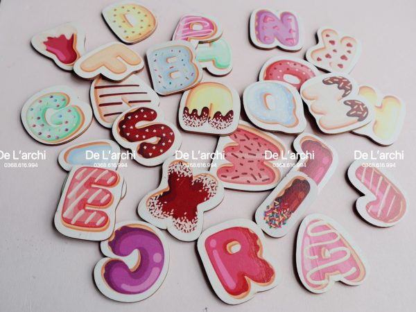 Bộ chữ cái hình bánh ngộ nghĩnh với lớp phủ UV bảo vệ  - An Toàn Cho Bé, nhận diện mặt chữ, tô điểm phòng bé thêm xinh - Hình ảnh 50