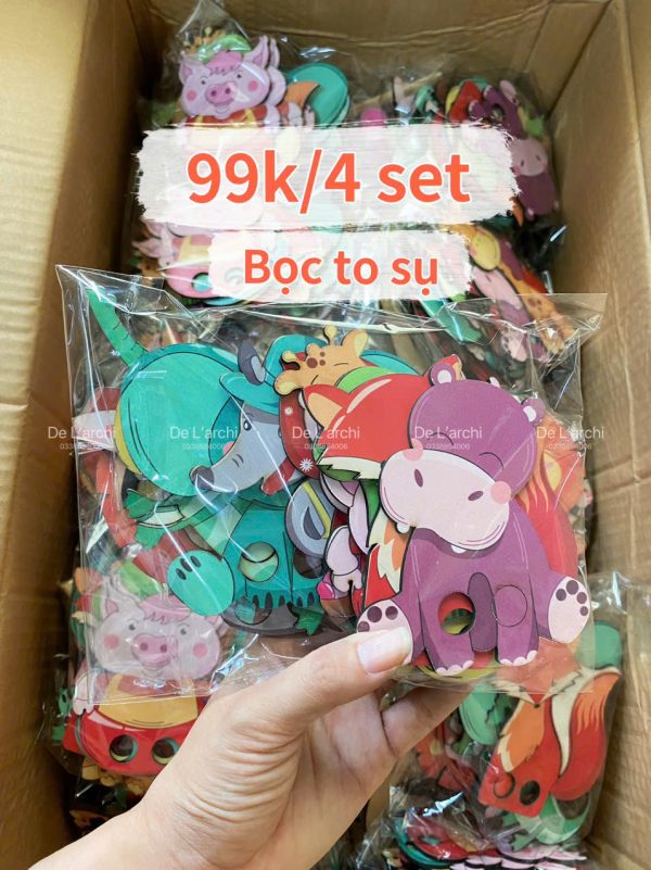 Bộ kể chuyển gỗ hình thú, giúp bé thỏa sức tô màu sáng tạo, làm đồ trang trí dễ thương - Hình ảnh 33