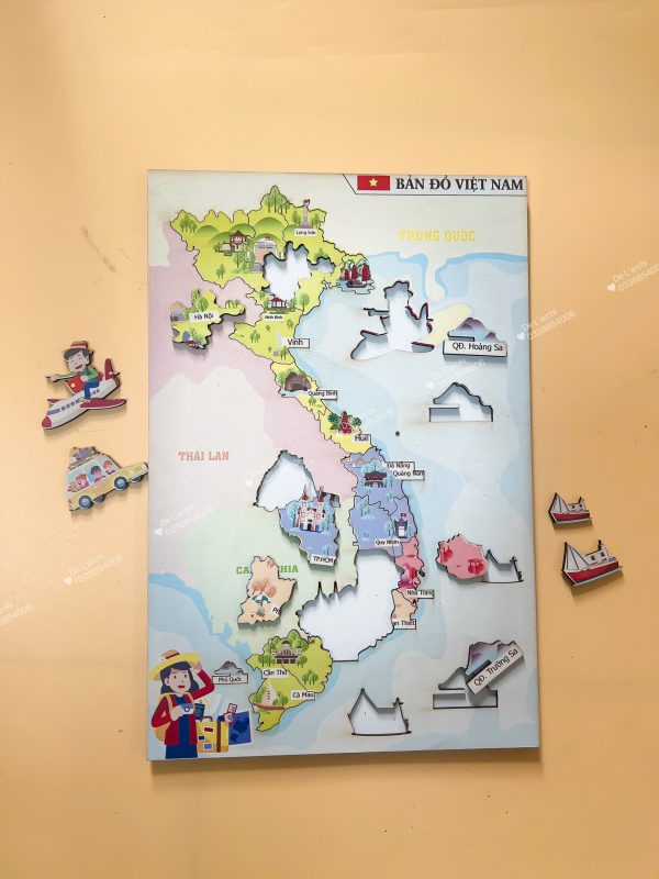 Bản đồ Việt Nam, in màu sắc nét, giúp bé học địa lý, khám phá các vùng miền, trang trí góc học tập siêu sinh động - Hình ảnh 12