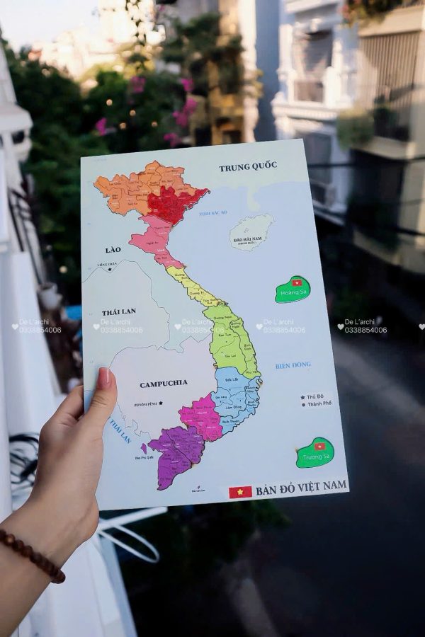 Bản đồ Việt Nam, in màu sắc nét, giúp bé học địa lý, khám phá các vùng miền, trang trí góc học tập siêu sinh động - Hình ảnh 17