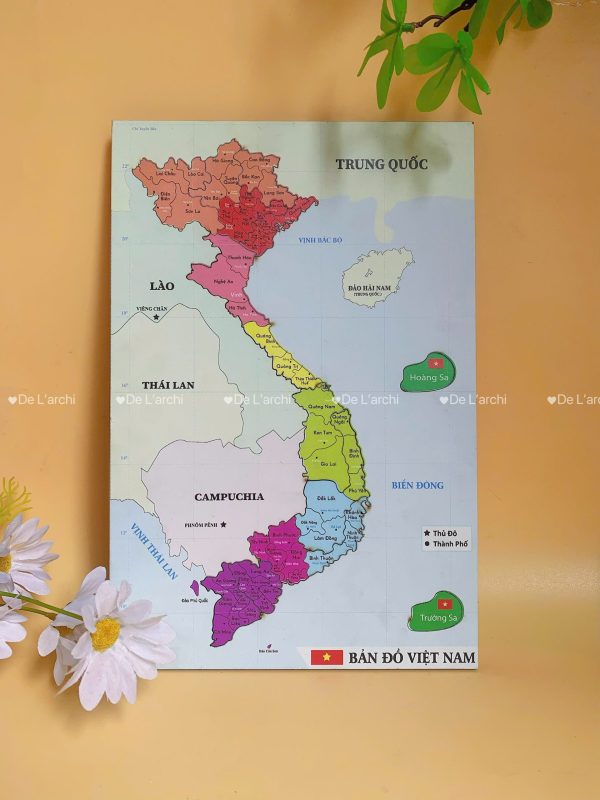 Bản đồ Việt Nam, in màu sắc nét, giúp bé học địa lý, khám phá các vùng miền, trang trí góc học tập siêu sinh động - Hình ảnh 22