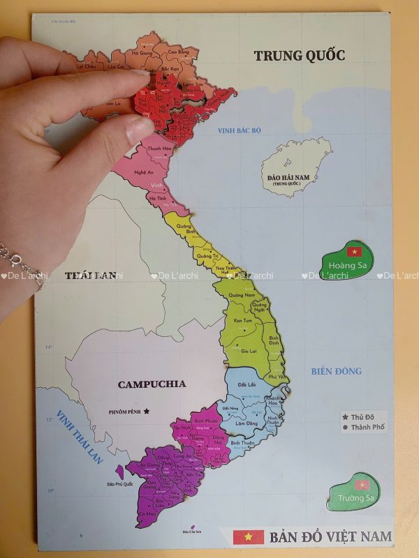 Bản đồ Việt Nam, in màu sắc nét, giúp bé học địa lý, khám phá các vùng miền, trang trí góc học tập siêu sinh động - Hình ảnh 25