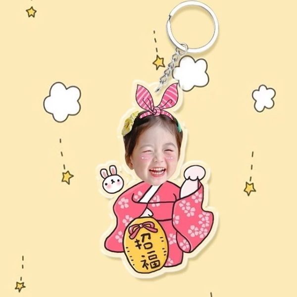 Móc khóa chibi in theo yêu cầu - ghép mặt cho bé