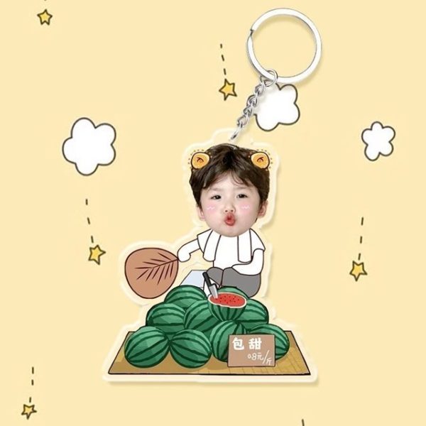 Móc khóa chibi in theo yêu cầu - ghép mặt cho bé - Hình ảnh 3