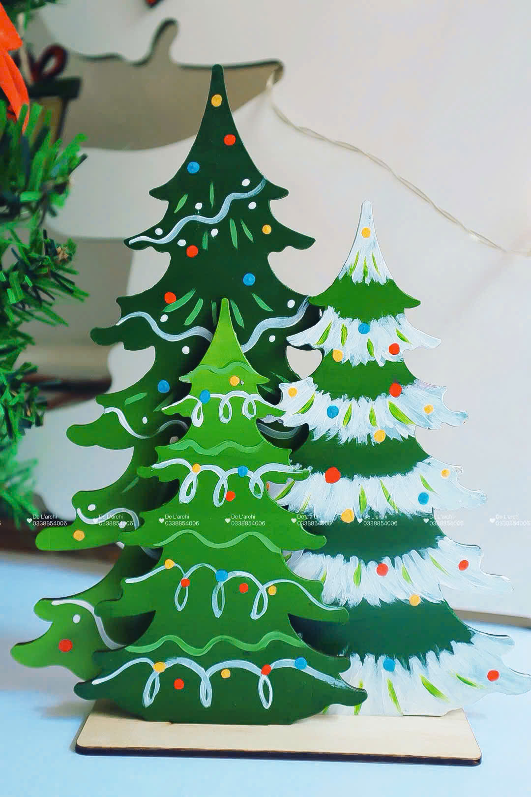 Combo 3 Cây Thông Noel Mini – Tặng Kèm Đèn Flash – Trang Trí Giáng Sinh Xinh Xắn - Hình ảnh 2