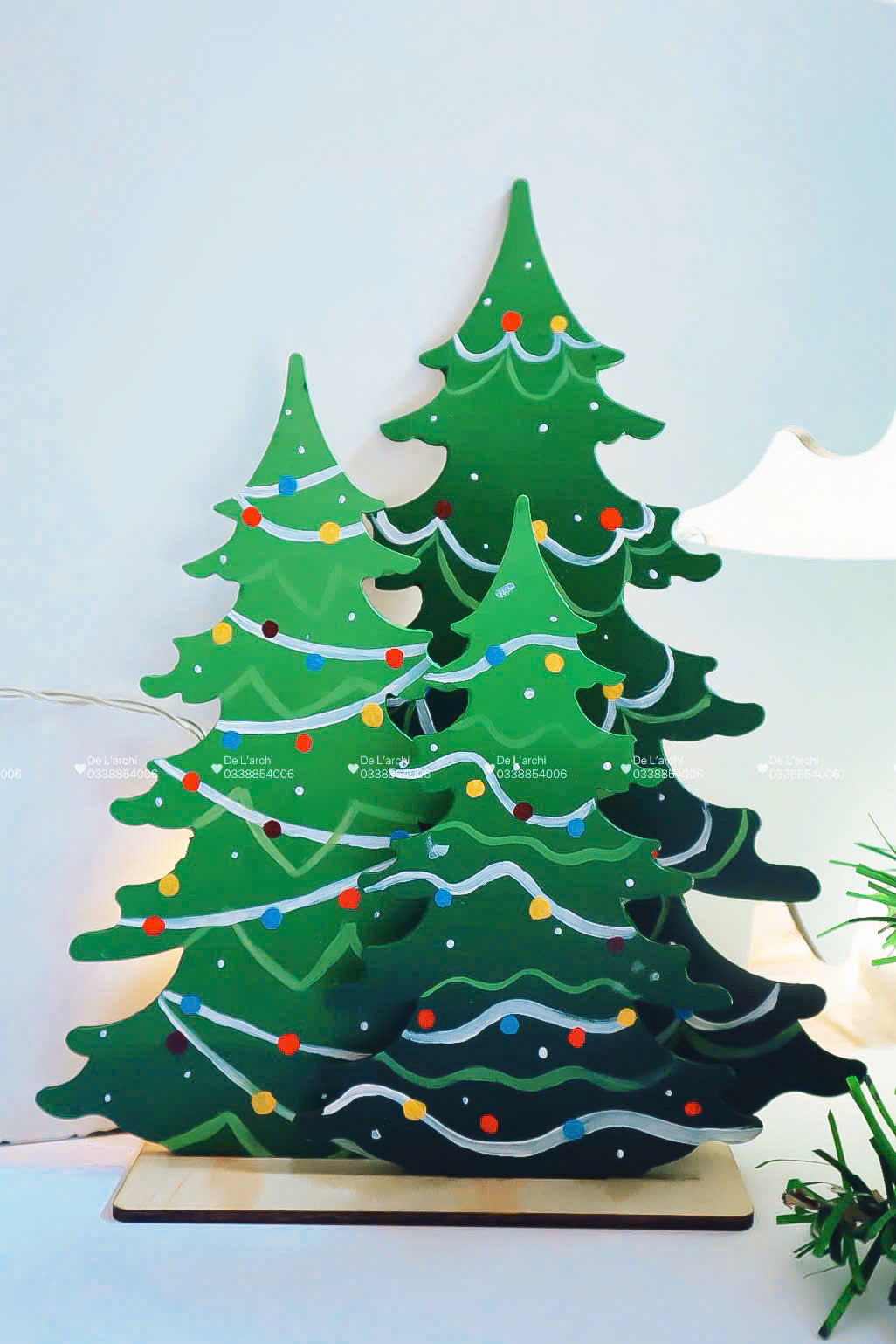 Combo 3 Cây Thông Noel Mini – Tặng Kèm Đèn Flash – Trang Trí Giáng Sinh Xinh Xắn - Hình ảnh 3