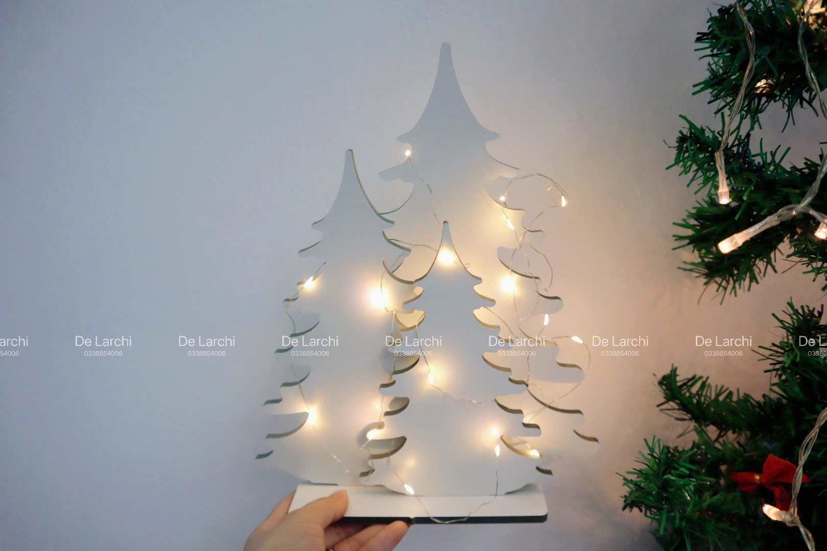 Combo 3 Cây Thông Noel Mini – Tặng Kèm Đèn Flash – Trang Trí Giáng Sinh Xinh Xắn - Hình ảnh 5