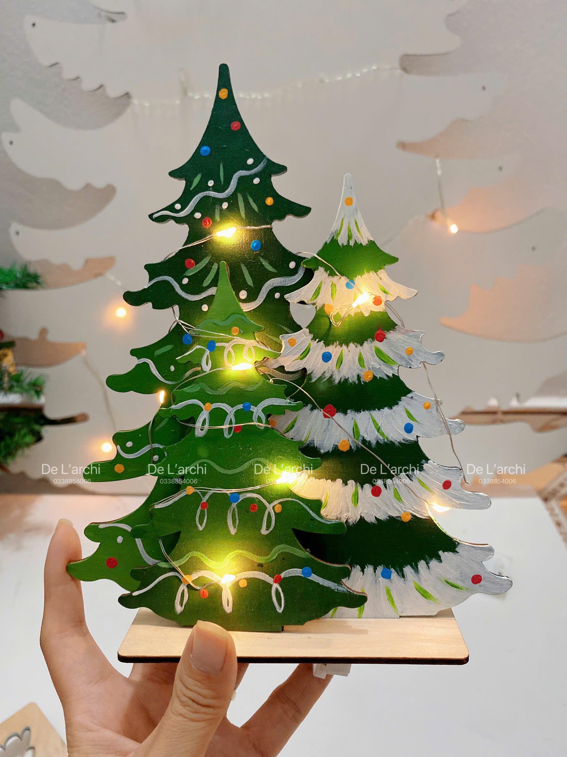 Combo 3 Cây Thông Noel Mini – Tặng Kèm Đèn Flash – Trang Trí Giáng Sinh Xinh Xắn - Hình ảnh 8