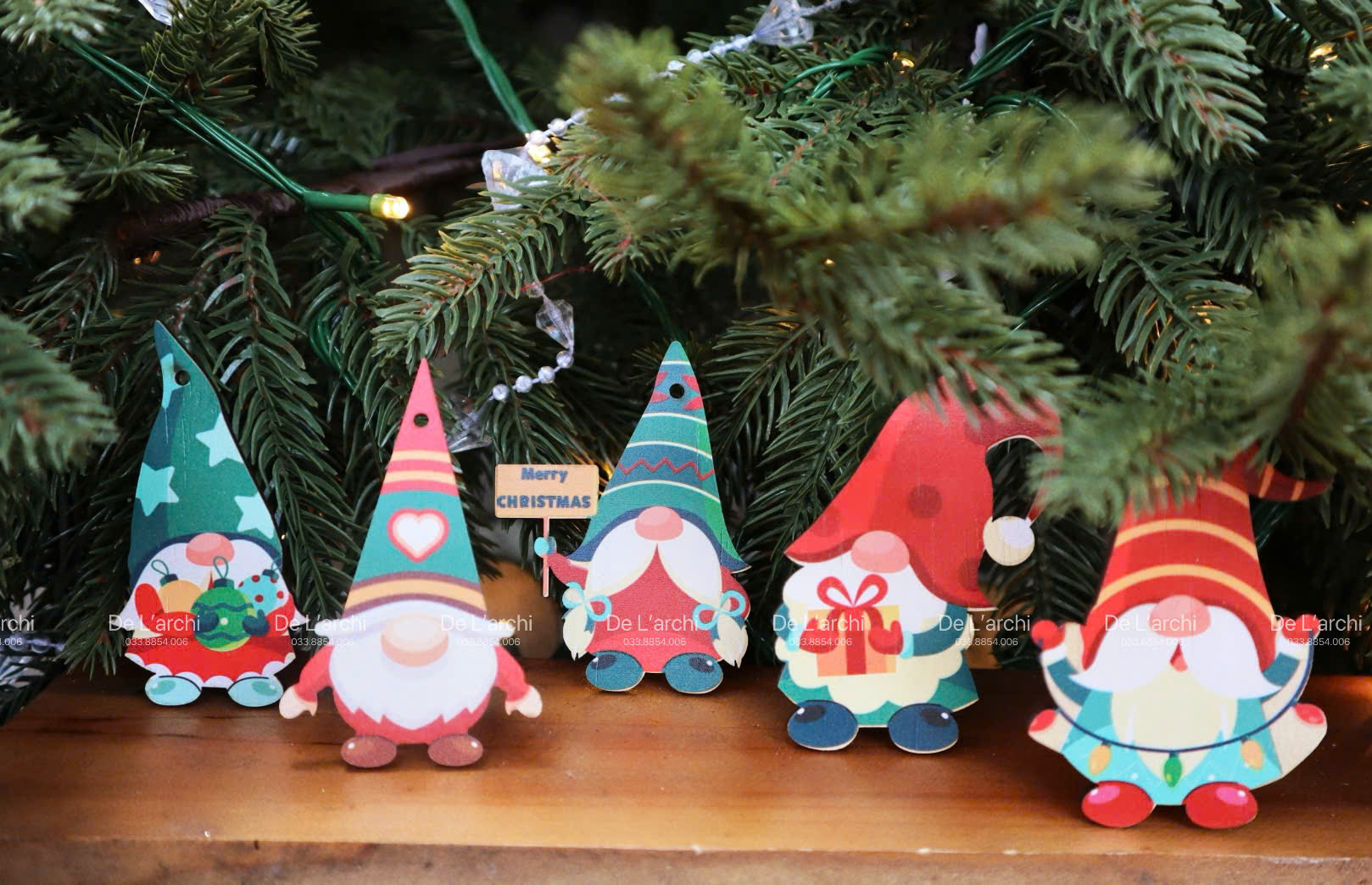 Set 10 Ông Già Noel In Màu– Trang Trí Cây Thông, Móc Khóa, Quà Tặng Noel Xinh - Hình ảnh 2