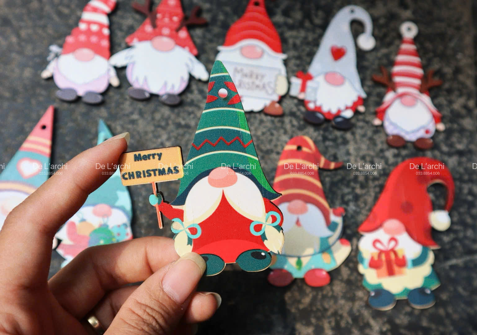 Set 10 Ông Già Noel In Màu– Trang Trí Cây Thông, Móc Khóa, Quà Tặng Noel Xinh - Hình ảnh 11