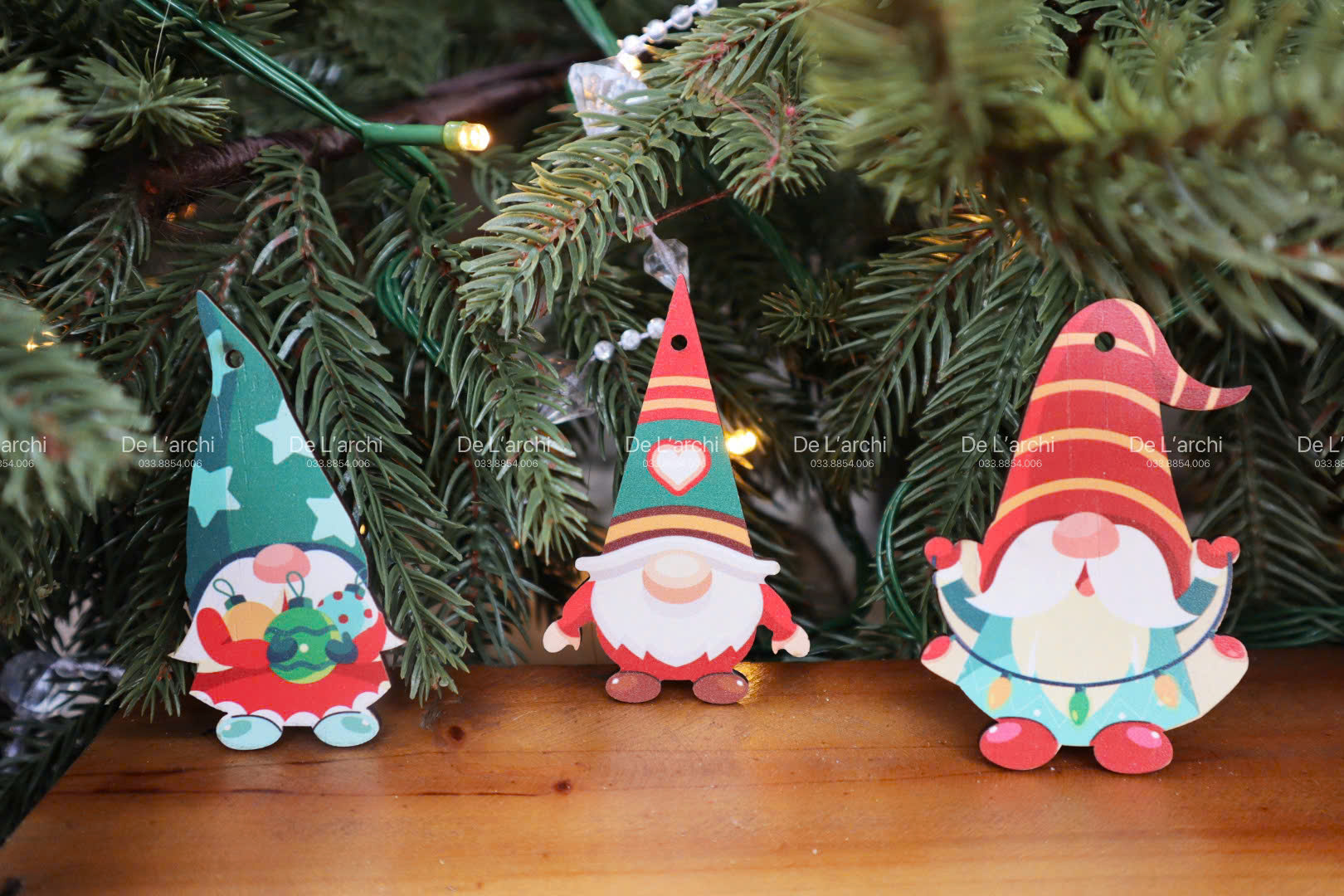 Set 10 Ông Già Noel In Màu– Trang Trí Cây Thông, Móc Khóa, Quà Tặng Noel Xinh - Hình ảnh 4