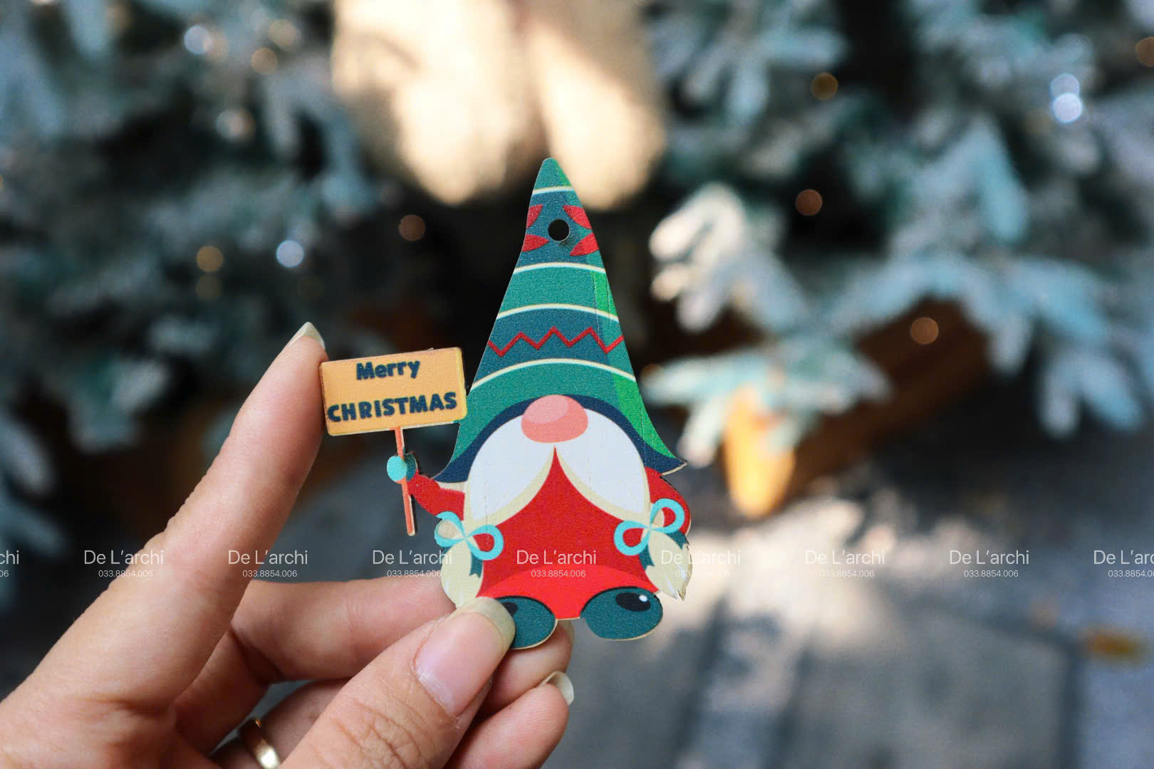 Set 10 Ông Già Noel In Màu– Trang Trí Cây Thông, Móc Khóa, Quà Tặng Noel Xinh - Hình ảnh 5