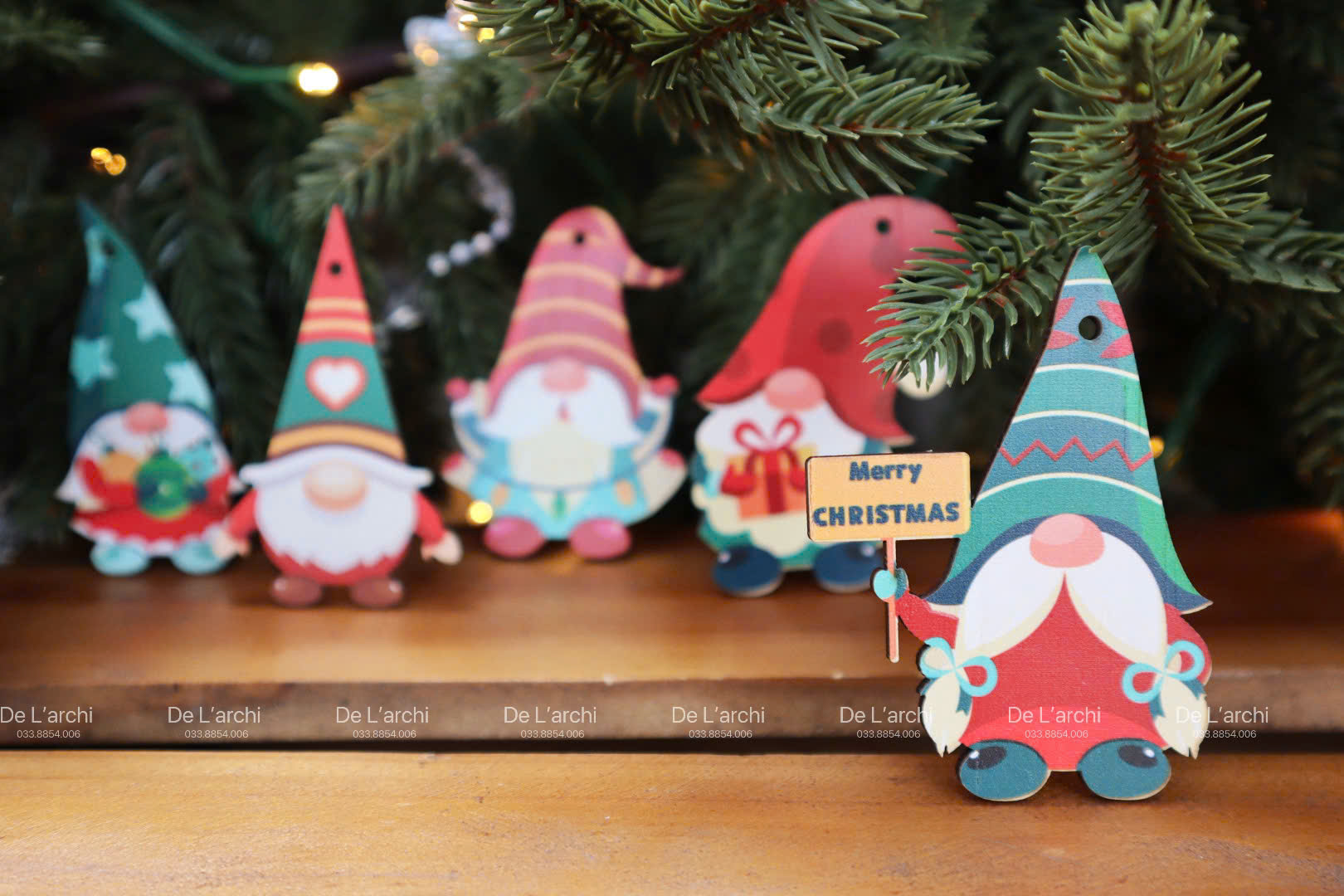 Set 10 Ông Già Noel In Màu– Trang Trí Cây Thông, Móc Khóa, Quà Tặng Noel Xinh - Hình ảnh 6