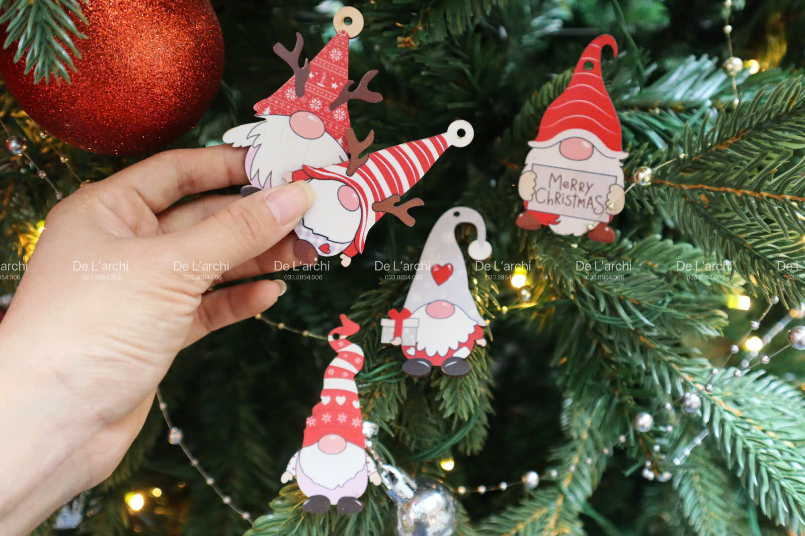 Set 10 Ông Già Noel In Màu– Trang Trí Cây Thông, Móc Khóa, Quà Tặng Noel Xinh - Hình ảnh 7