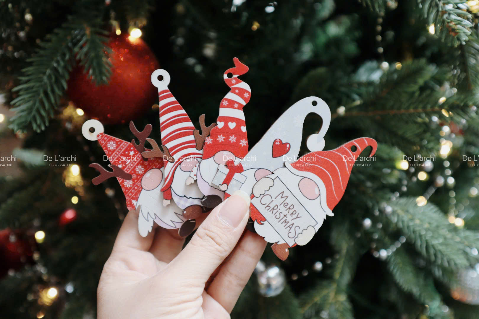 Set 10 Ông Già Noel In Màu– Trang Trí Cây Thông, Móc Khóa, Quà Tặng Noel Xinh - Hình ảnh 8