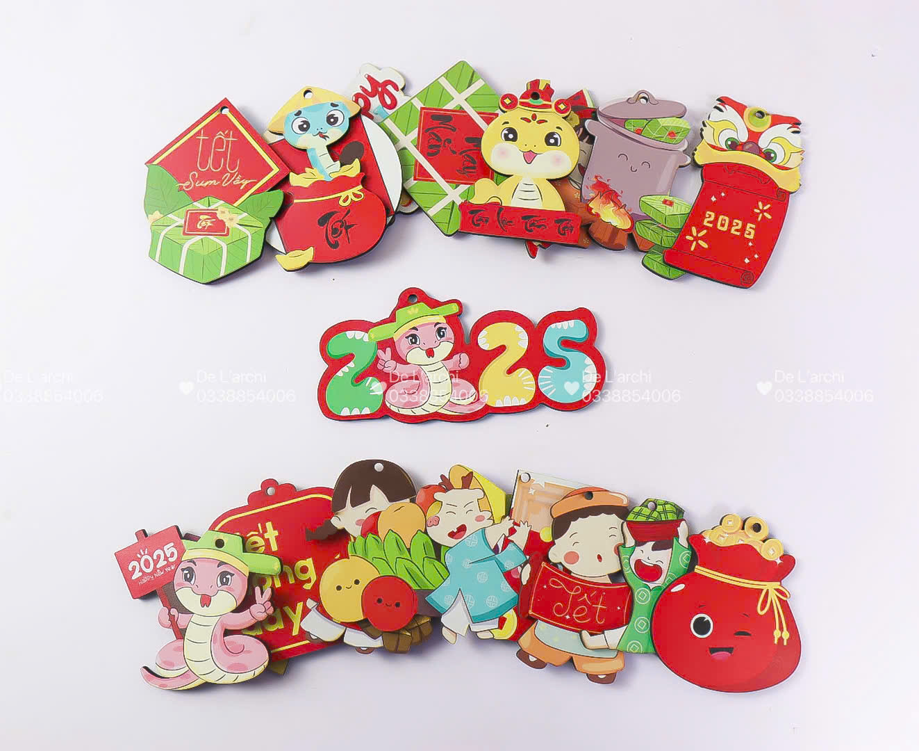 Hình Trang Trí Tết In Màu Sẵn – Treo Cành Đào Mai Mận - Hình ảnh 8