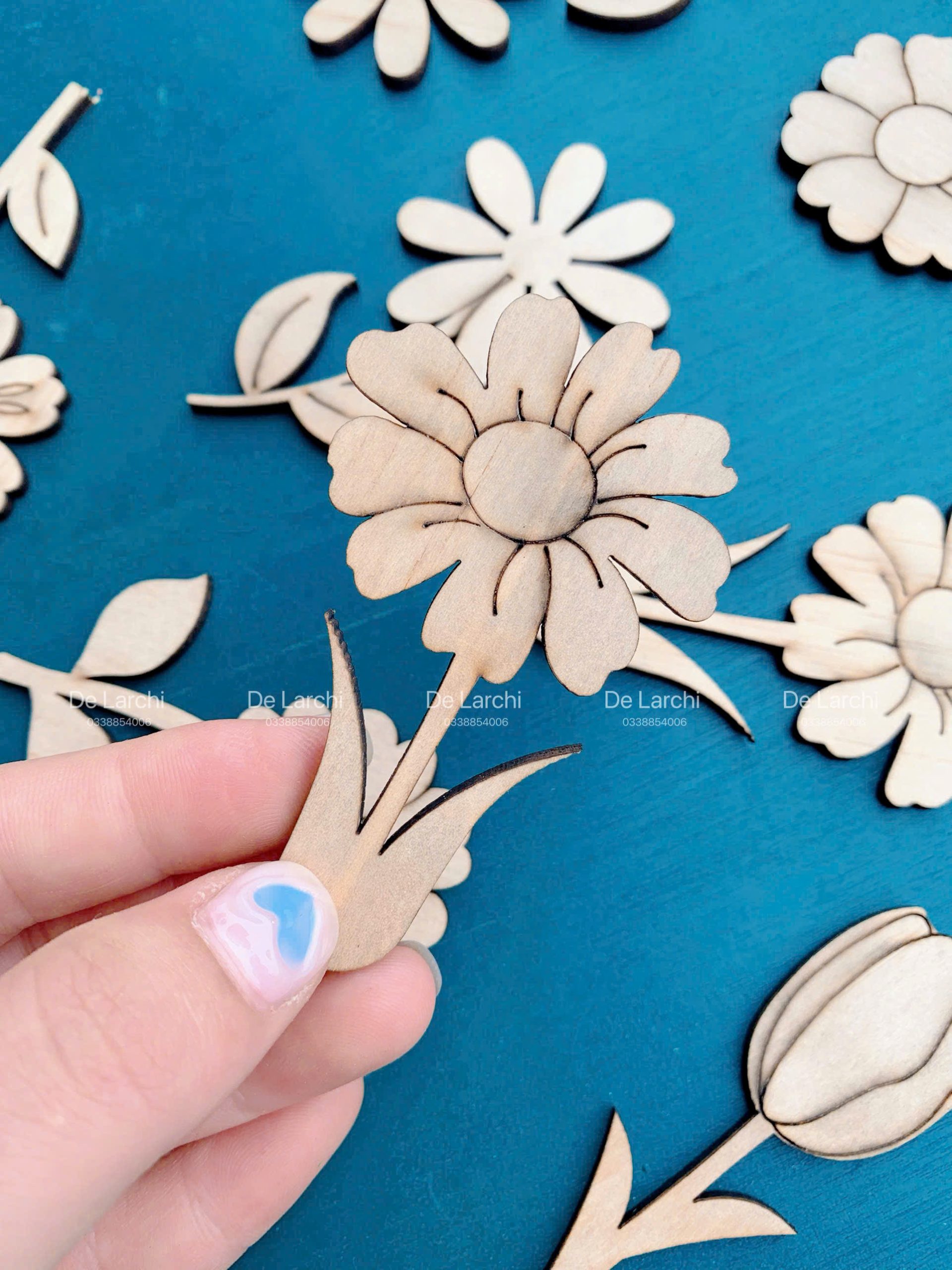 Hoa Trang Trí Handmade 3K Size 5–8cm – Hoa Decor Lớn Đẹp - Hình ảnh 7