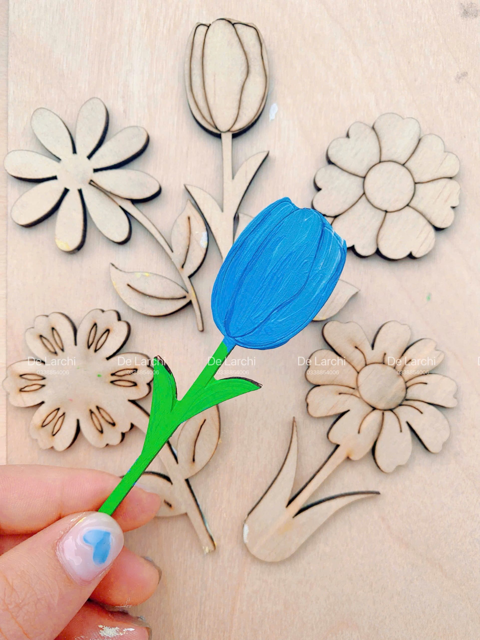 Hoa Trang Trí Handmade 3K Size 5–8cm – Hoa Decor Lớn Đẹp - Hình ảnh 2