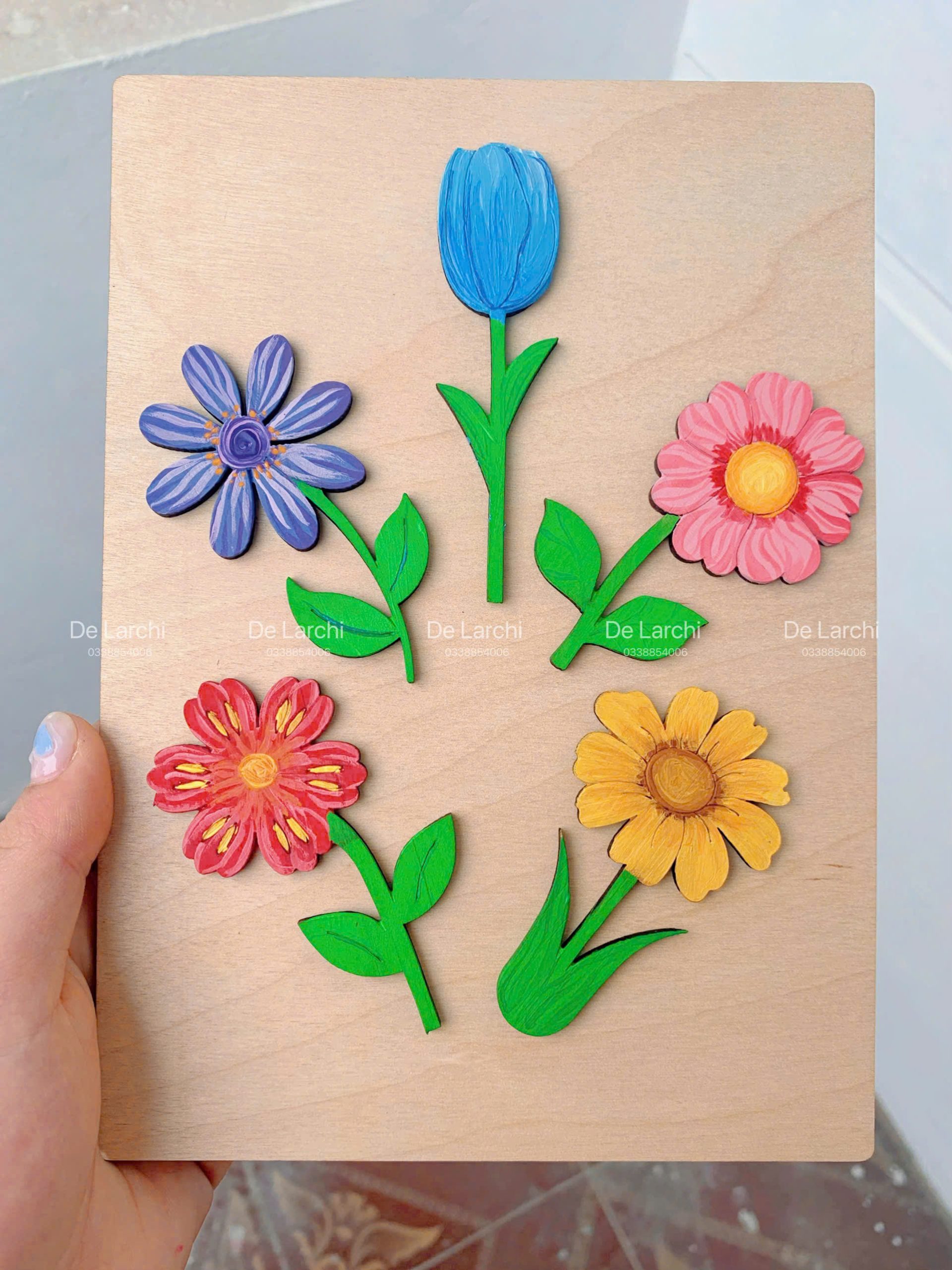 Hoa Trang Trí Handmade 3K Size 5–8cm – Hoa Decor Lớn Đẹp - Hình ảnh 5