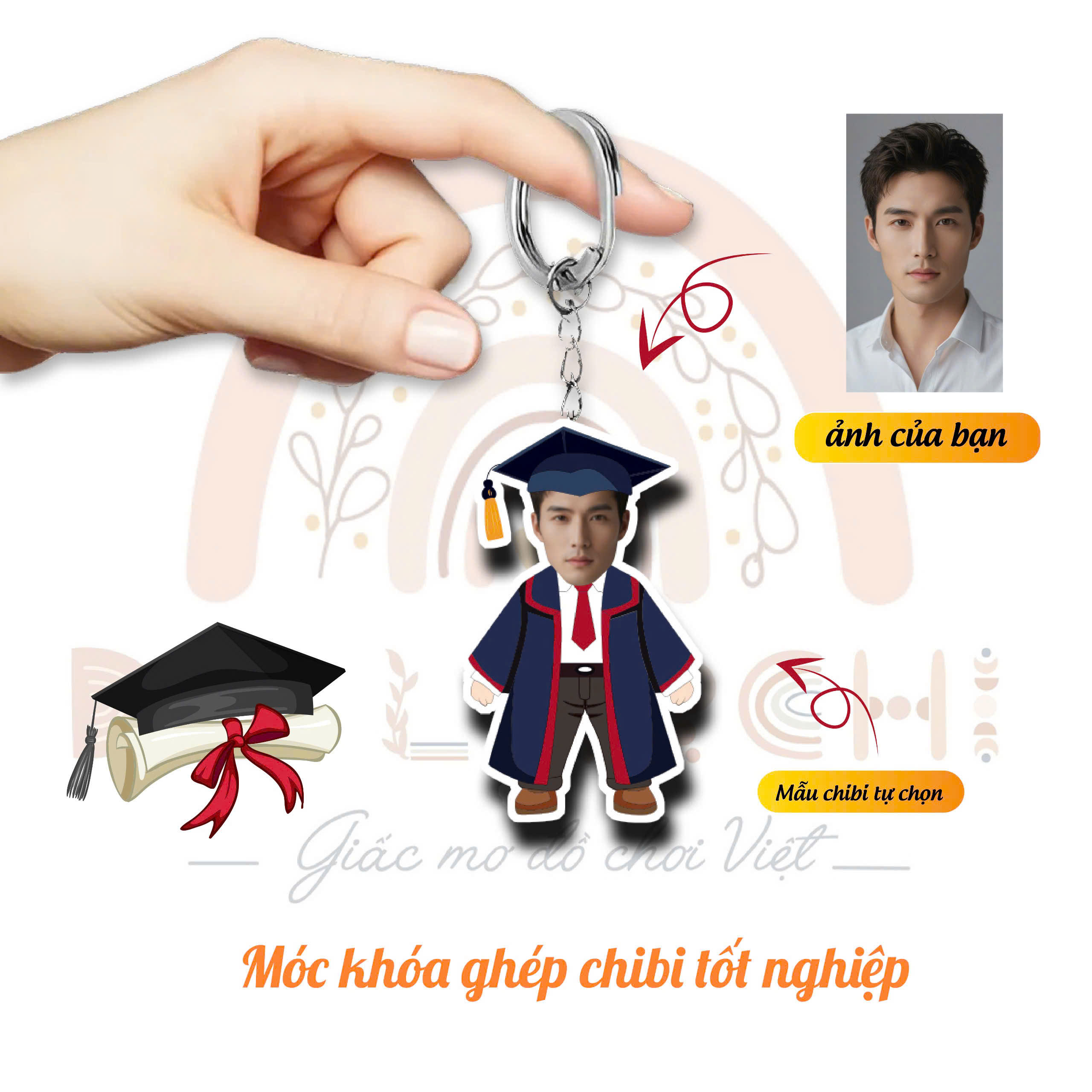 Móc Khóa Tốt Nghiệp Cá Nhân Hóa – Ghép Ảnh Bé - Hình ảnh 5