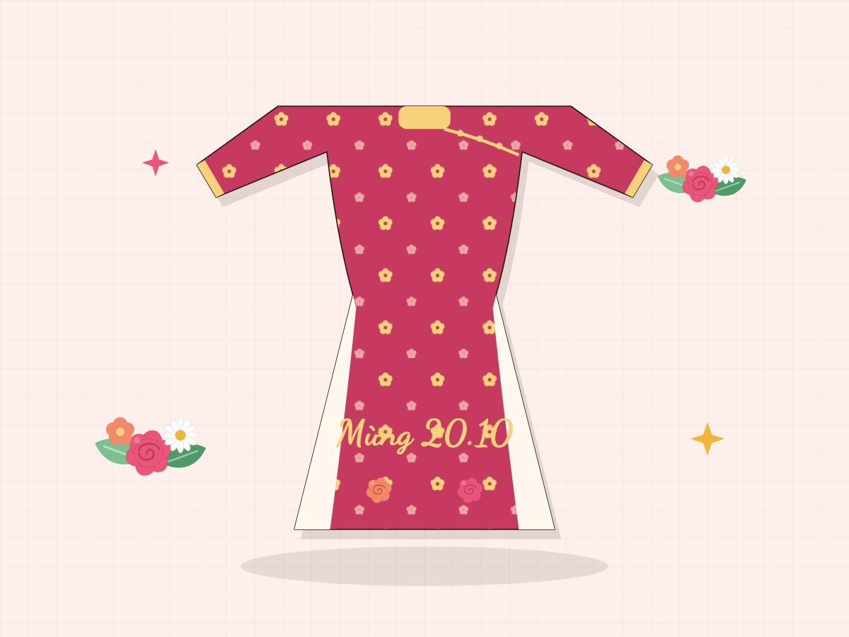 Thiệp hình áo dài 20/10